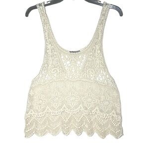 Women’s‎ Basil & Lola Brand Crochet and Lace Mandala Boho Tank Top Size M
